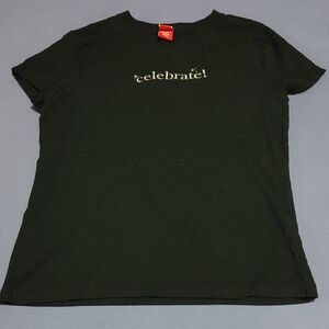 Black Tee with Celebrate Graphic
